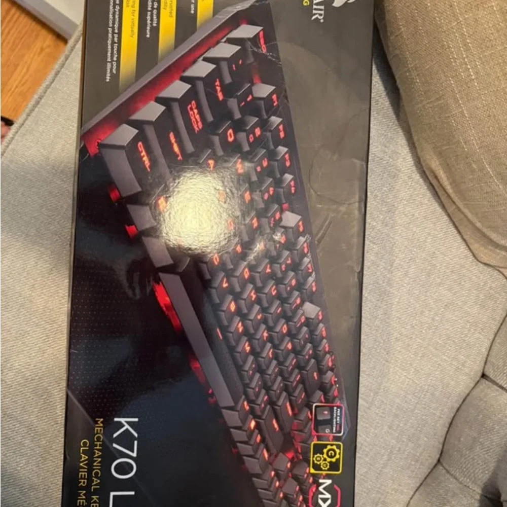 Corsair Yellow and Black Keyboard Gamer keyboard new never used.